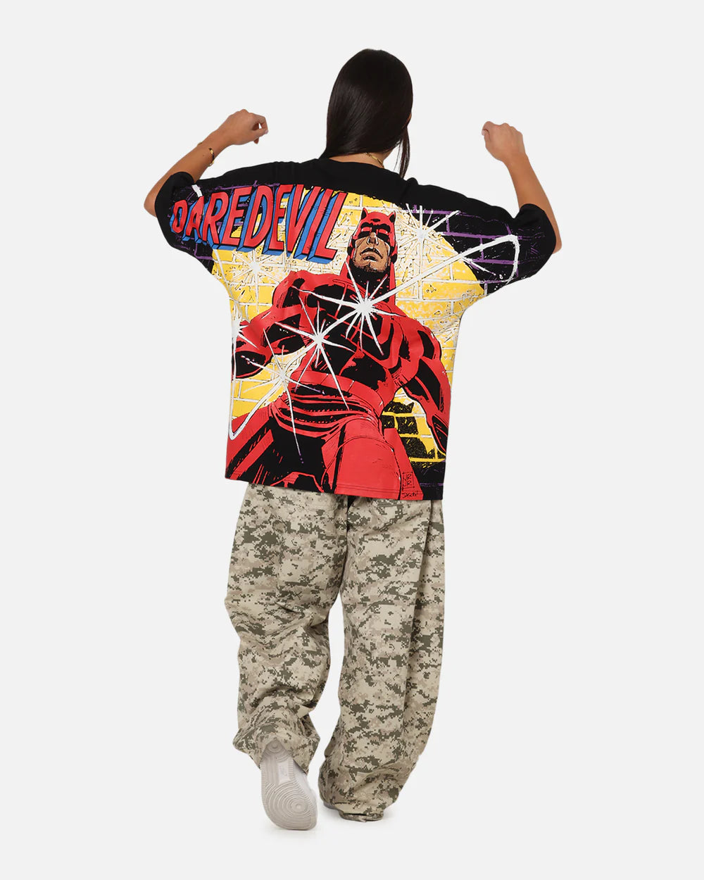 Marvel Daredevil Oversized Graphic T-Shirt – Vintage Comic Style Front & Back Print