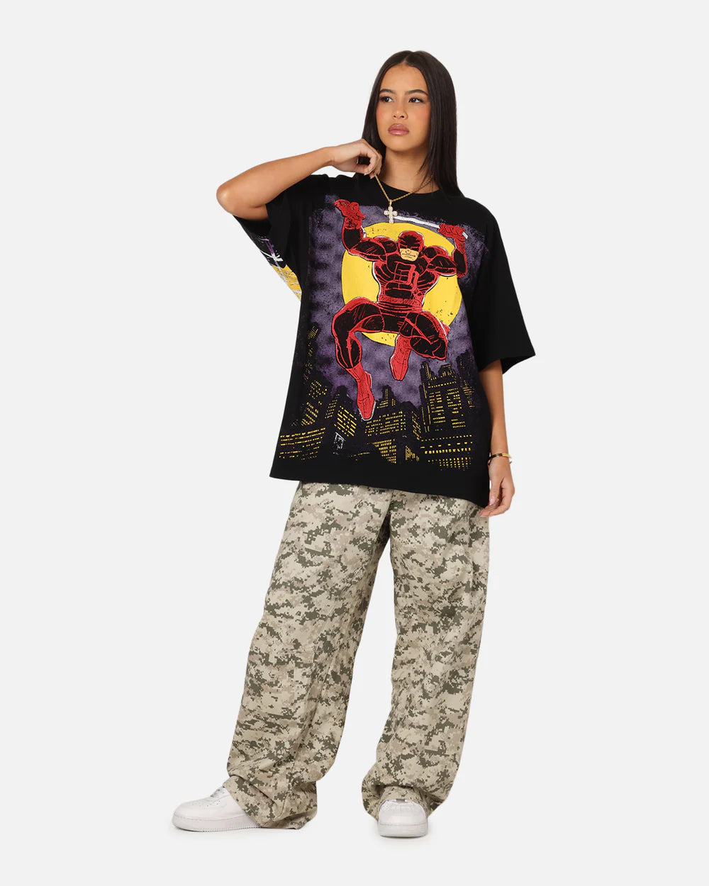 Marvel Daredevil Oversized Graphic T-Shirt – Vintage Comic Style Front & Back Print