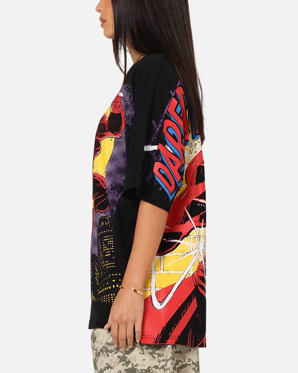 Marvel Daredevil Oversized Graphic T-Shirt – Vintage Comic Style Front & Back Print