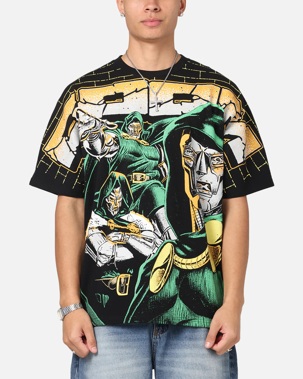 Unisex Baggy Graphic Shirt – 90s Y2K Comic Villain Oversized Tee