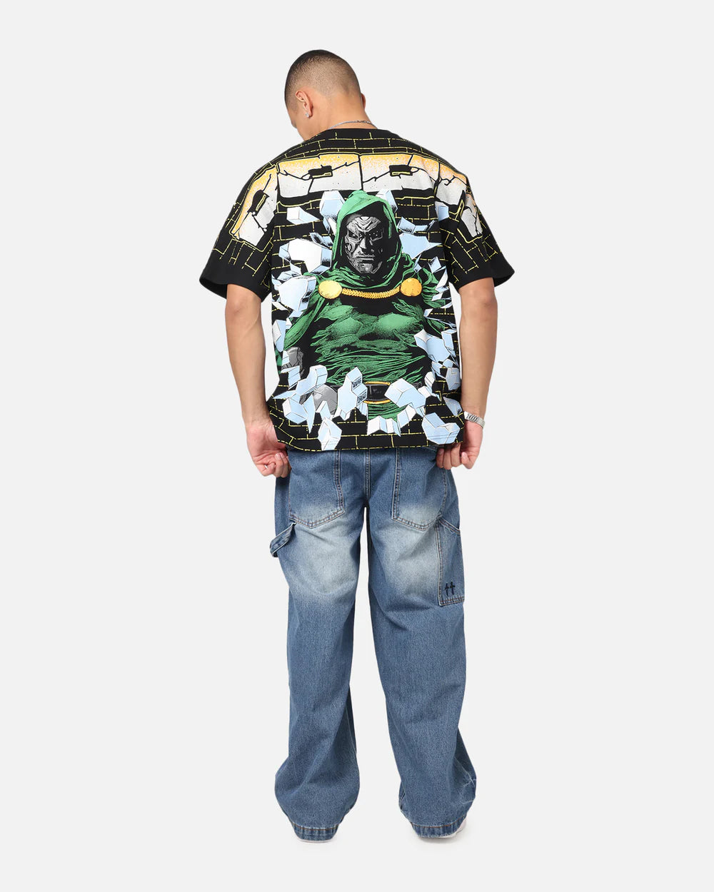 Unisex Baggy Graphic Shirt – 90s Y2K Comic Villain Oversized Tee