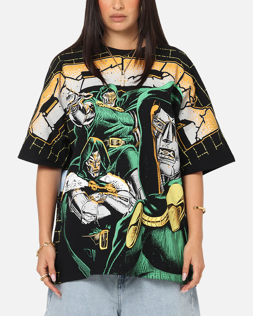 Unisex Baggy Graphic Shirt – 90s Y2K Comic Villain Oversized Tee