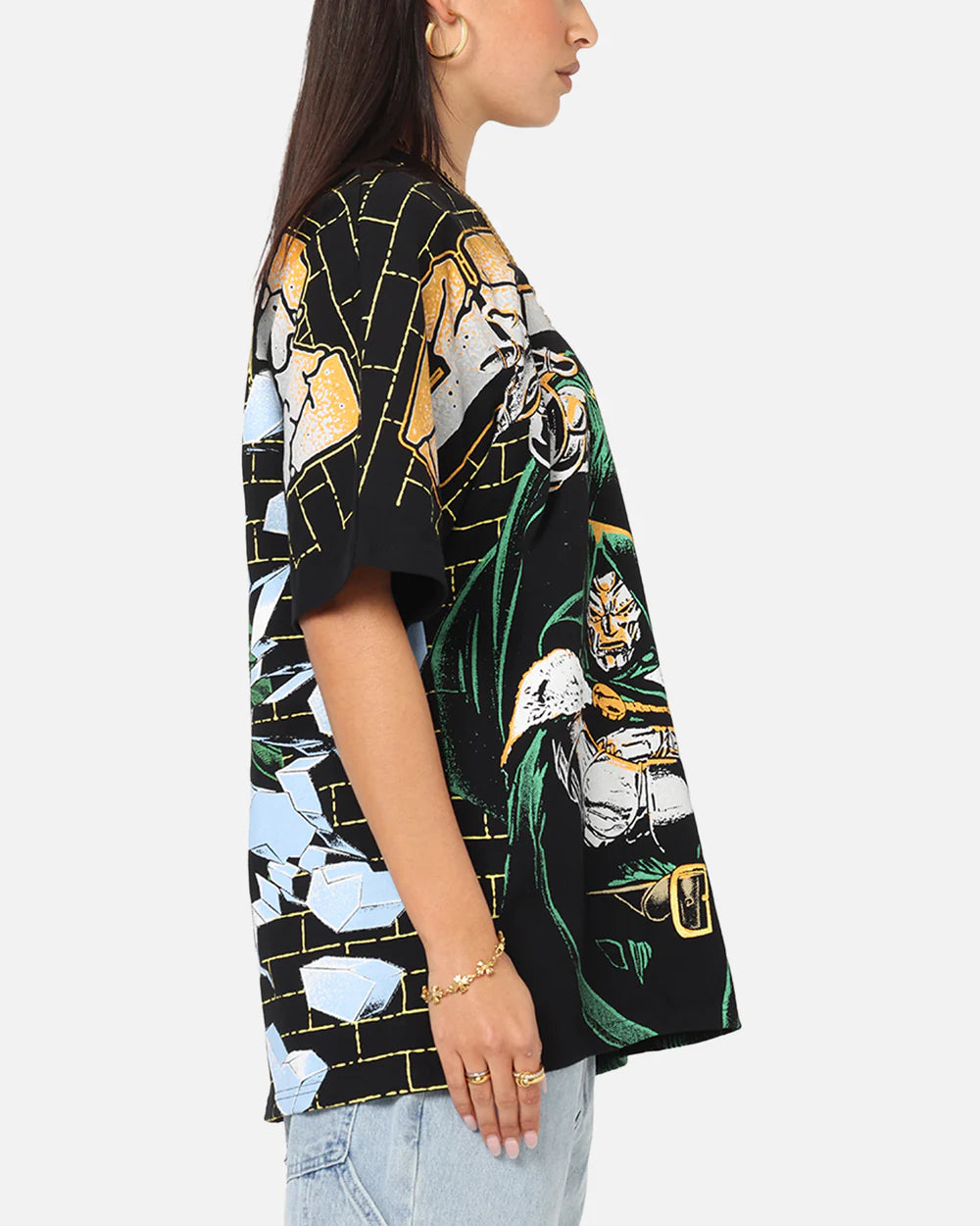 Unisex Baggy Graphic Shirt – 90s Y2K Comic Villain Oversized Tee