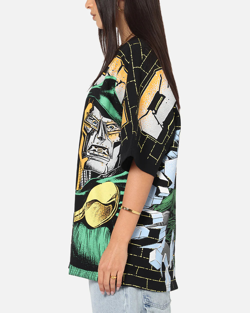 Unisex Baggy Graphic Shirt – 90s Y2K Comic Villain Oversized Tee