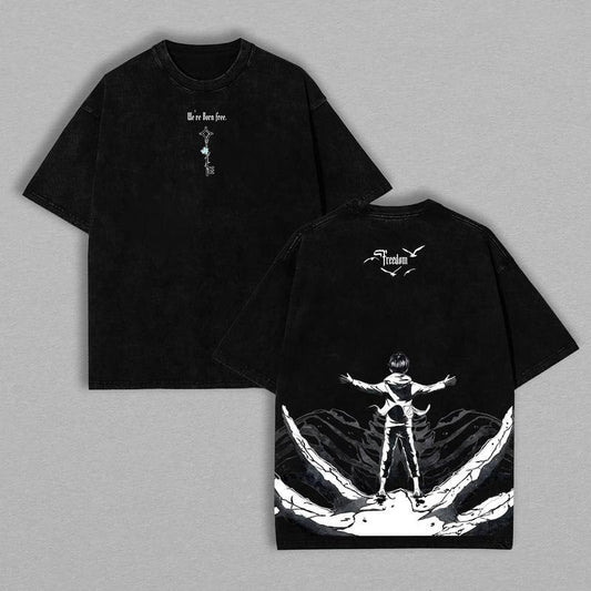 The Key to Freedom – Attack on Titan Vintage Washed Oversize Anime Tee
