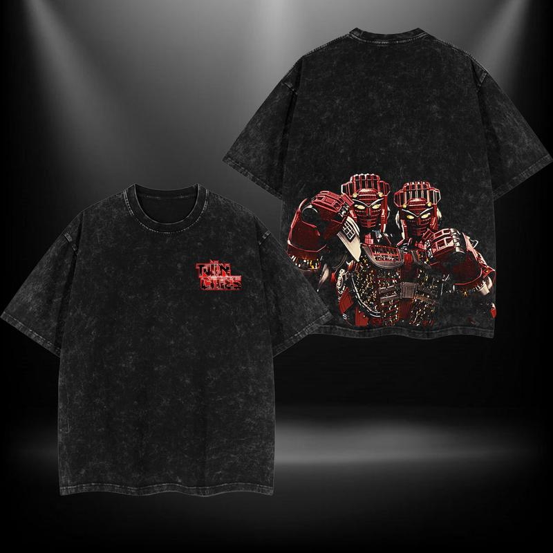 Real Steel T Shirt Atom Noisy Boy Zeus Twin Cities Midas Oversized Regular Fit Floral Heavyweight Cotton Designer