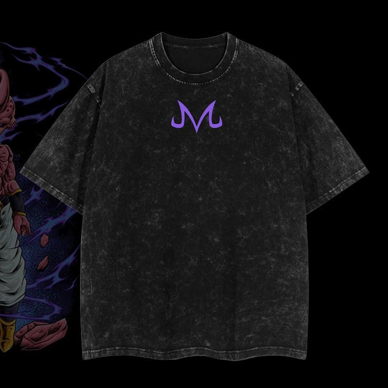 Dragon Ball Evil Buu Vintage Unisex Oversize Anime Manga Acid Washed Cotton T-shirt, graphic tee,anime merch fan, outfits men