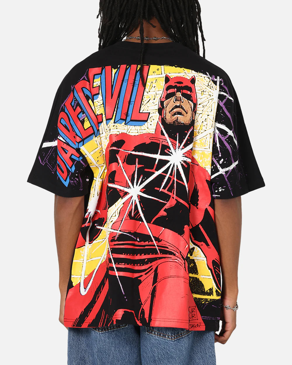Marvel Daredevil Oversized Graphic T-Shirt – Vintage Comic Style Front & Back Print