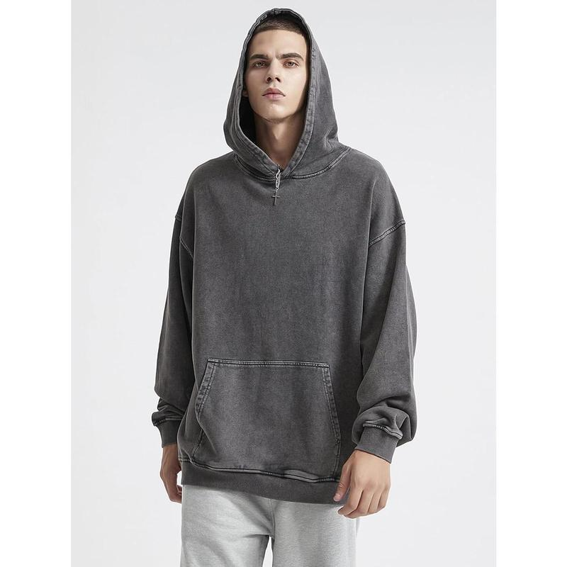 Unisex Casual Oversized Acid Wash tops Hoodie Pullover - Athletic & Warm, Long Sleeve Relaxed Fit Sweatshirt in Soft Material - Perfect for Men's & Women's Leisure Sweaters, Pair with Leggings - No Bleach or Detergent Needed!
