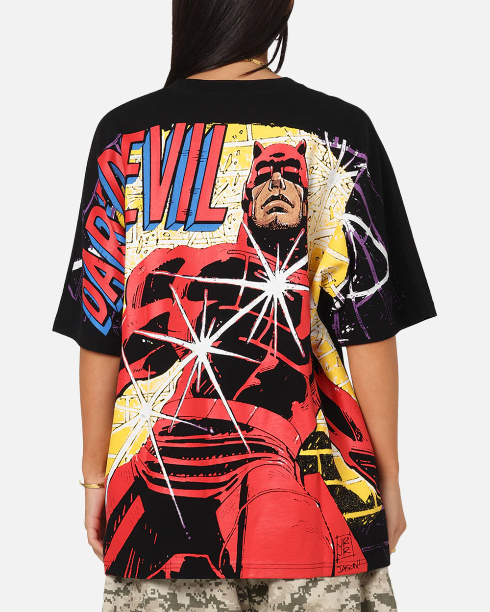 Marvel Daredevil Oversized Graphic T-Shirt – Vintage Comic Style Front & Back Print