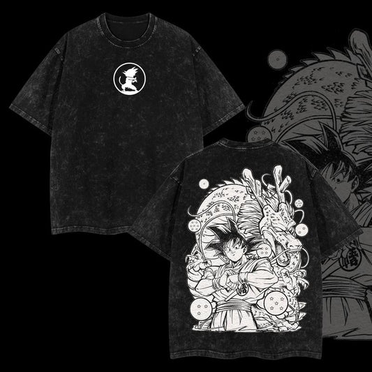 Kakarot DB Manga Design Vintage Unisex Oversize Anime Manga Acid Washed T-shirt, graphic tee,anime merch fan, outfits men