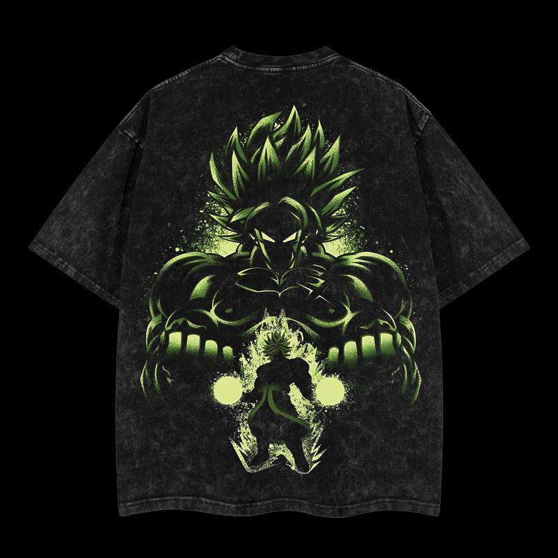 Dragon Ball "Broly" Retro Edition Vintage Unisex Oversize Anime Manga Acid Washed Cotton T-shirt, graphic tee,anime merch fan, outfits men,boys merch