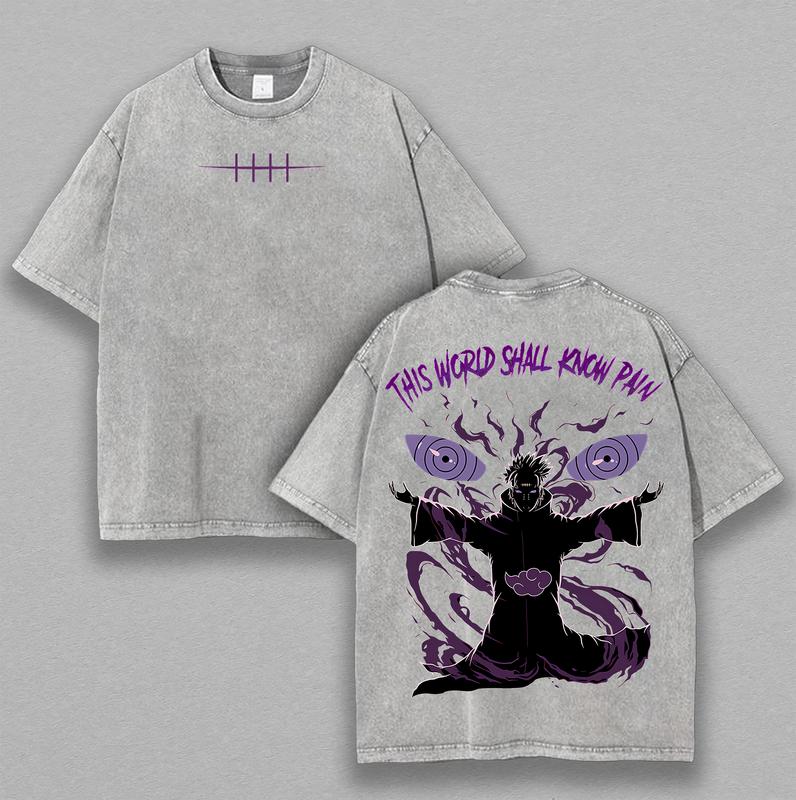 Pain Nagato Vintage Unisex Oversize Anime Manga Acid Washed Heavyweight Cotton T-shirt, graphic tee,anime lover,anime merch fan, outfits men
