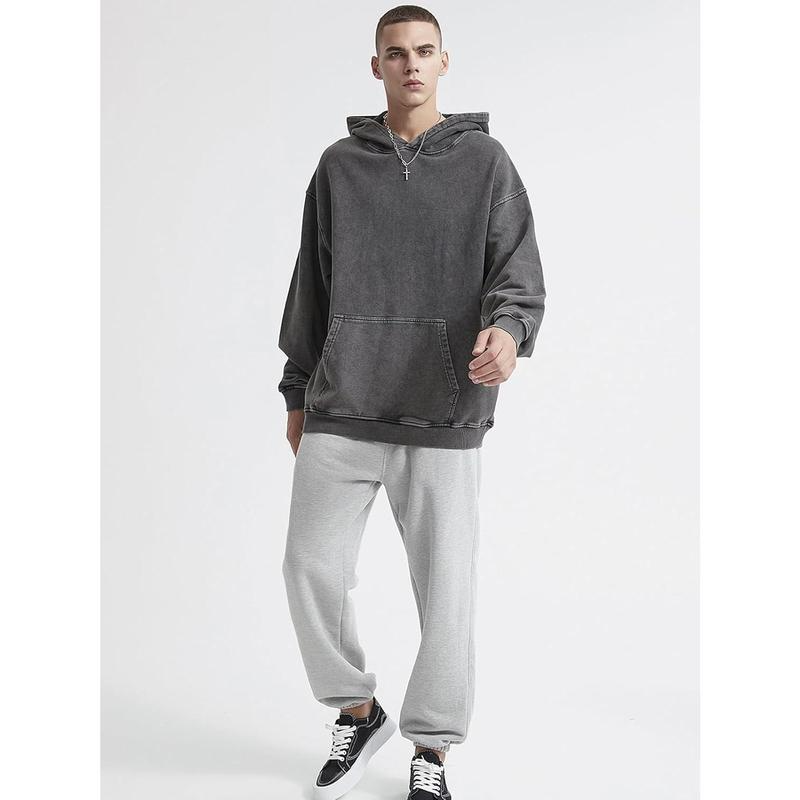 Unisex Casual Oversized Acid Wash tops Hoodie Pullover - Athletic & Warm, Long Sleeve Relaxed Fit Sweatshirt in Soft Material - Perfect for Men's & Women's Leisure Sweaters, Pair with Leggings - No Bleach or Detergent Needed!