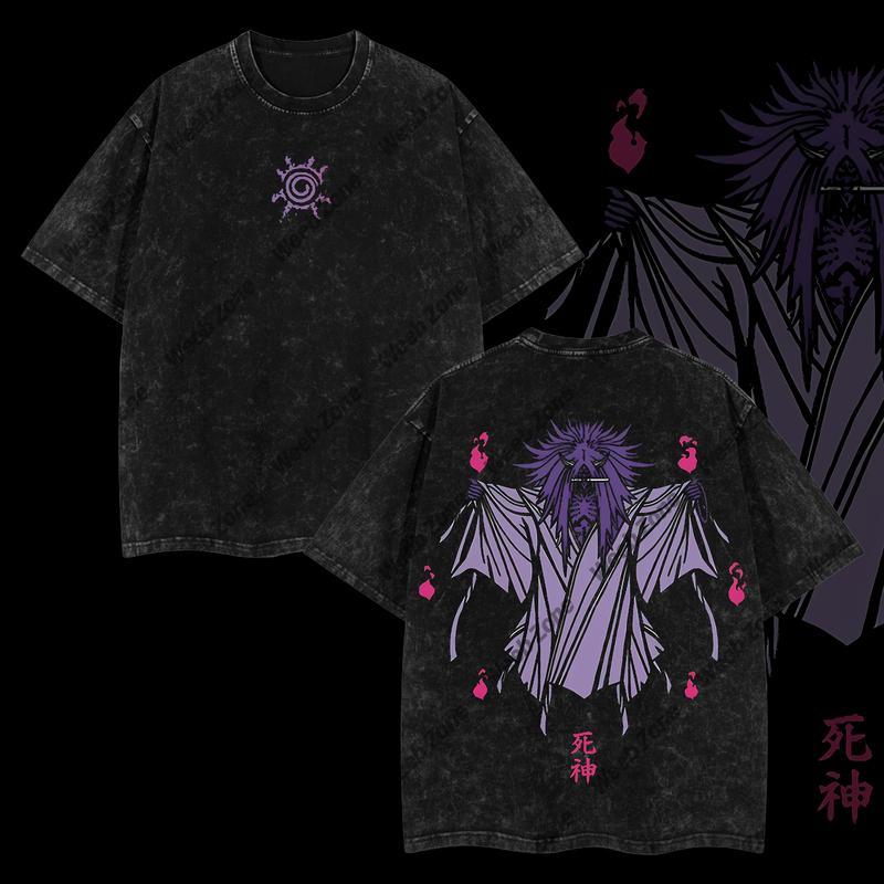 Limited Edition Death Reaper Seal Uzumaki Naruto Anime Double Printed Oversize Lightweight Acid Washed Tee, Gift For anime merch
