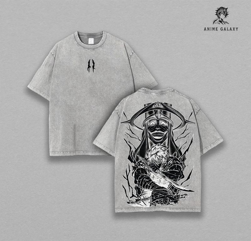 Sung Jin Woo x Solo Leveling Anime Manga Hoodies Washed Heavy Cotton T-shirt, Gift For Anime Fan, Anime Lover, Manga Lover Gift Gift For Him Gift For Her Menswear Clothing