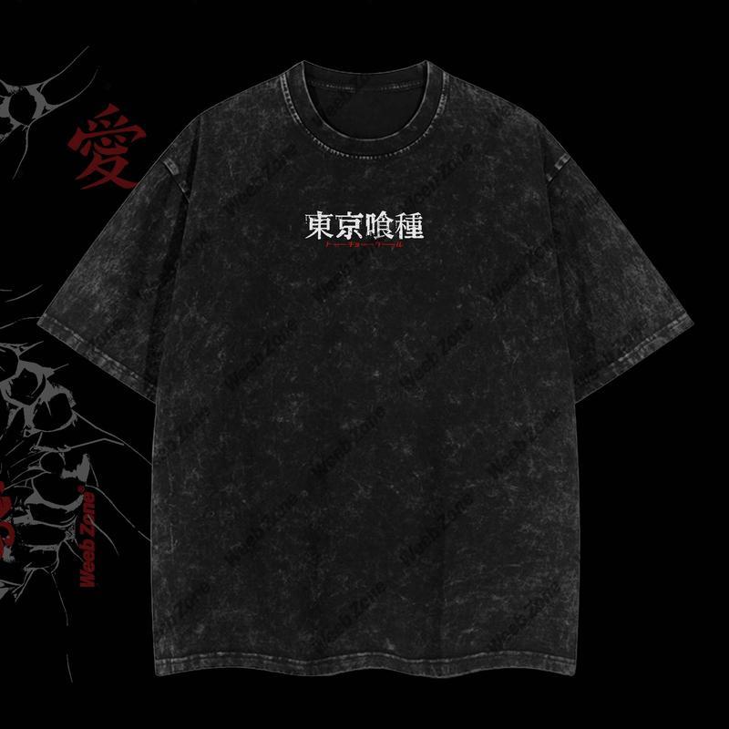Limited Edition Centipede Kaneki Ken - Tokyo Ghoul Anime Double Printed Oversize Lightweight Acid Washed Graphic Tee, Gift For anime lover