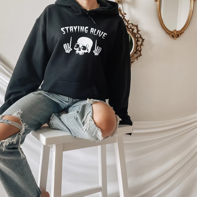 Antisocial Hoodie - Anti Social Goth Hoody - Womens Goth Hoodies