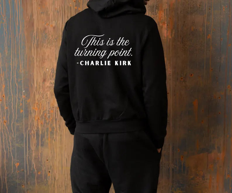 Charlie Kirk Sweatshirt | Freedom Hoodie | Patriotic American Sweater | RIP Charlie Kirk - This Is The Turning Point - FREE SHIPPING
