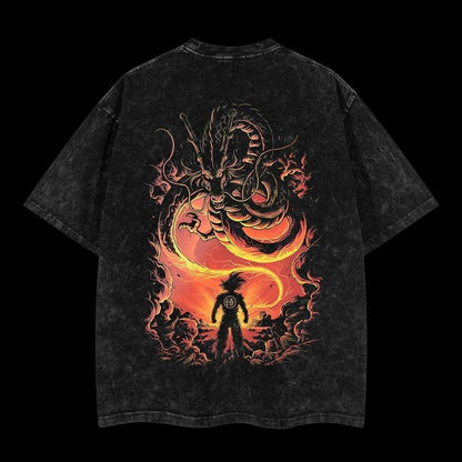 Namek Dragon Summoner Dragon Ball Vintage Unisex Oversize Anime Washed Heavyweight Cotton T-shirt, graphic tee,anime merch fan, outfits men,boys merch