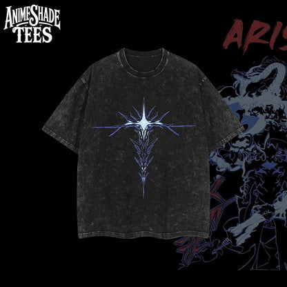 Solo Leveling Shirt – Arise Tee Sung Jin-Woo Oversized Vintage Tee, Heavyweight Cotton, Washed Anime Streetwear, Shadow Monarch Graphic, Retro Y2K Aesthetic, 90s Anime Tee, Gift for Solo Leveling Fans