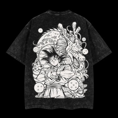 Kakarot DB Manga Design Vintage Unisex Oversize Anime Manga Acid Washed T-shirt, graphic tee,anime merch fan, outfits men