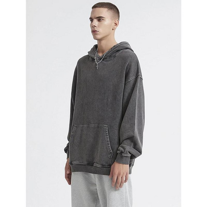 Unisex Casual Oversized Acid Wash tops Hoodie Pullover - Athletic & Warm, Long Sleeve Relaxed Fit Sweatshirt in Soft Material - Perfect for Men's & Women's Leisure Sweaters, Pair with Leggings - No Bleach or Detergent Needed!