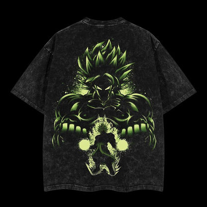 Dragon Ball "Broly" Retro Edition Vintage Unisex Oversize Anime Manga Acid Washed Cotton T-shirt, graphic tee,anime merch fan, outfits men,boys merch