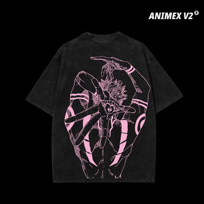 Limited Edition Ryomen Sukuna Pink - Jujutsu Kaisen Anime Double Printed Oversize Lightweight Acid Washed Tee, Gift For anime lover