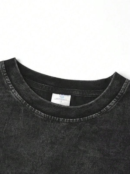 1 Piece, 230G Double-Sided Water Wash, Believe In God's Plan1 Piece, Washed Printed T-Shirt 230g, High-Quality Batik Cotton Retro Fashion Brand T-Shirt, A Certain Thickness Suitable For Summer T-Shirts, Holiday Gifts.