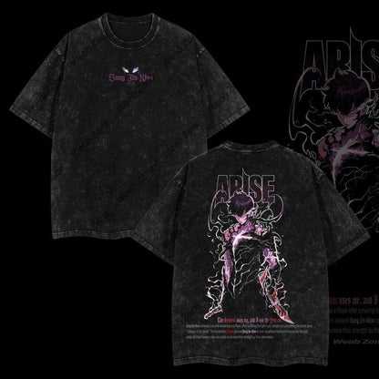 [COLLECTION] 18 Best Designs Solo Leveling T-Shirt Featuring Sung Jin-Woo, Statue of God & Iconic Moments, Double Printed Unisex Oversize Lightweight Acid Washed Cotton Tee anime lover anime merch