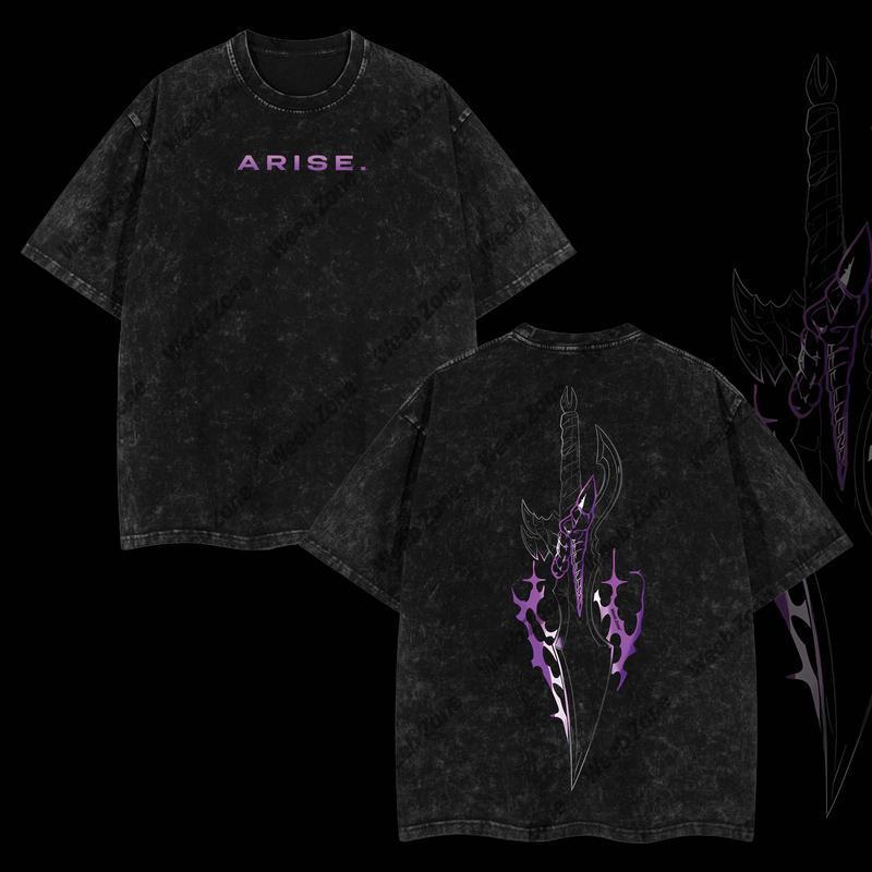 [COLLECTION] 18 Best Designs Solo Leveling T-Shirt Featuring Sung Jin-Woo, Statue of God & Iconic Moments, Double Printed Unisex Oversize Lightweight Acid Washed Cotton Tee anime lover anime merch