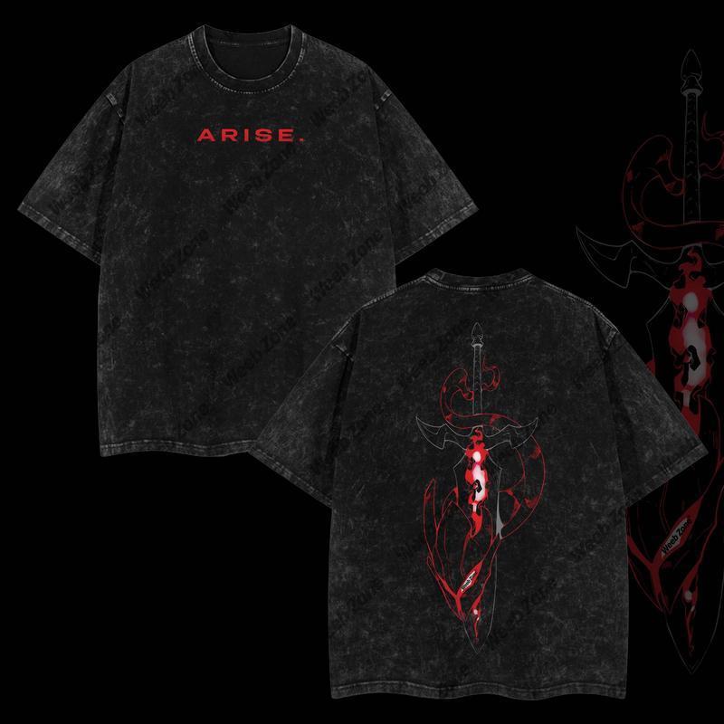 [COLLECTION] 18 Best Designs Solo Leveling T-Shirt Featuring Sung Jin-Woo, Statue of God & Iconic Moments, Double Printed Unisex Oversize Lightweight Acid Washed Cotton Tee anime lover anime merch