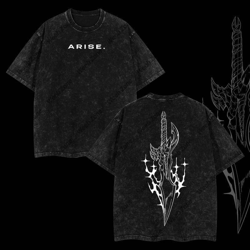 [COLLECTION] 18 Best Designs Solo Leveling T-Shirt Featuring Sung Jin-Woo, Statue of God & Iconic Moments, Double Printed Unisex Oversize Lightweight Acid Washed Cotton Tee anime lover anime merch