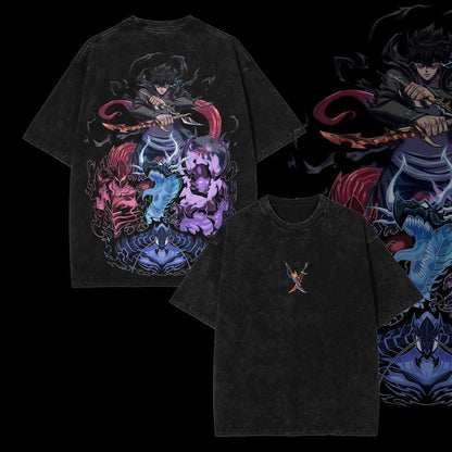 [COLLECTION] 18 Best Designs Solo Leveling T-Shirt Featuring Sung Jin-Woo, Statue of God & Iconic Moments, Double Printed Unisex Oversize Lightweight Acid Washed Cotton Tee anime lover anime merch