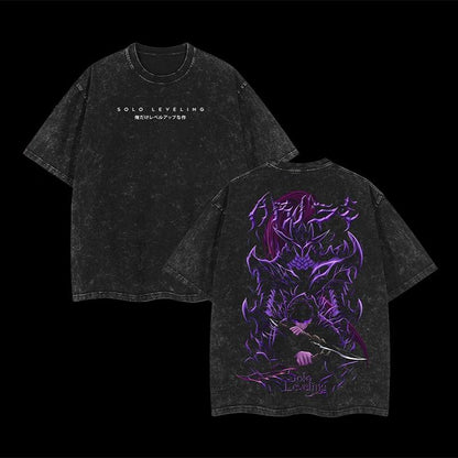 [COLLECTION] 18 Best Designs Solo Leveling T-Shirt Featuring Sung Jin-Woo, Statue of God & Iconic Moments, Double Printed Unisex Oversize Lightweight Acid Washed Cotton Tee anime lover anime merch