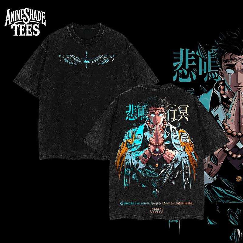 [COLLECTION] Hashira Demon Slayer Tee – Rengoku, Giyu, Tengen, Obanai, Gyomei, Mitsuri Vintage Washed Oversized T-Shirt, Anime Merch, Streetwear Menswear, Gift for Anime Fans, Casual Graphic Tee
