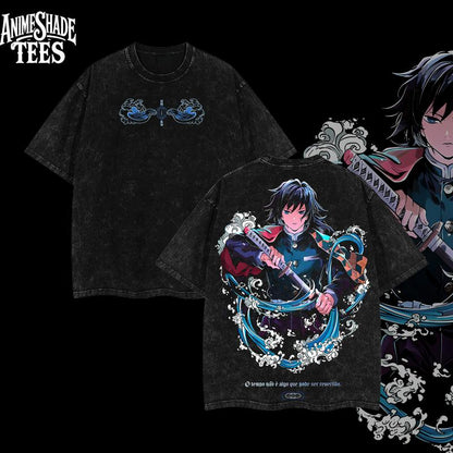 [COLLECTION] Hashira Demon Slayer Tee – Rengoku, Giyu, Tengen, Obanai, Gyomei, Mitsuri Vintage Washed Oversized T-Shirt, Anime Merch, Streetwear Menswear, Gift for Anime Fans, Casual Graphic Tee