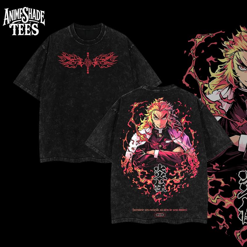 [COLLECTION] Hashira Demon Slayer Tee – Rengoku, Giyu, Tengen, Obanai, Gyomei, Mitsuri Vintage Washed Oversized T-Shirt, Anime Merch, Streetwear Menswear, Gift for Anime Fans, Casual Graphic Tee