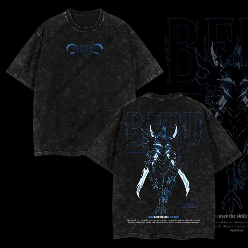 [COLLECTION] 18 Best Designs Solo Leveling T-Shirt Featuring Sung Jin-Woo, Statue of God & Iconic Moments, Double Printed Unisex Oversize Lightweight Acid Washed Cotton Tee anime lover anime merch
