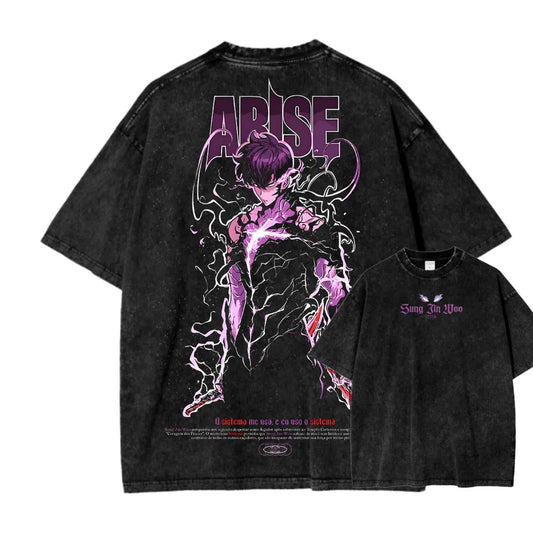 Vintage Wash Anime Graphic Tee, Anime Apparel Shirt, Otaku Aesthetic Gift, Anime Lover Present, Anime Aesthetic Clothing, Gift for Anime Fan