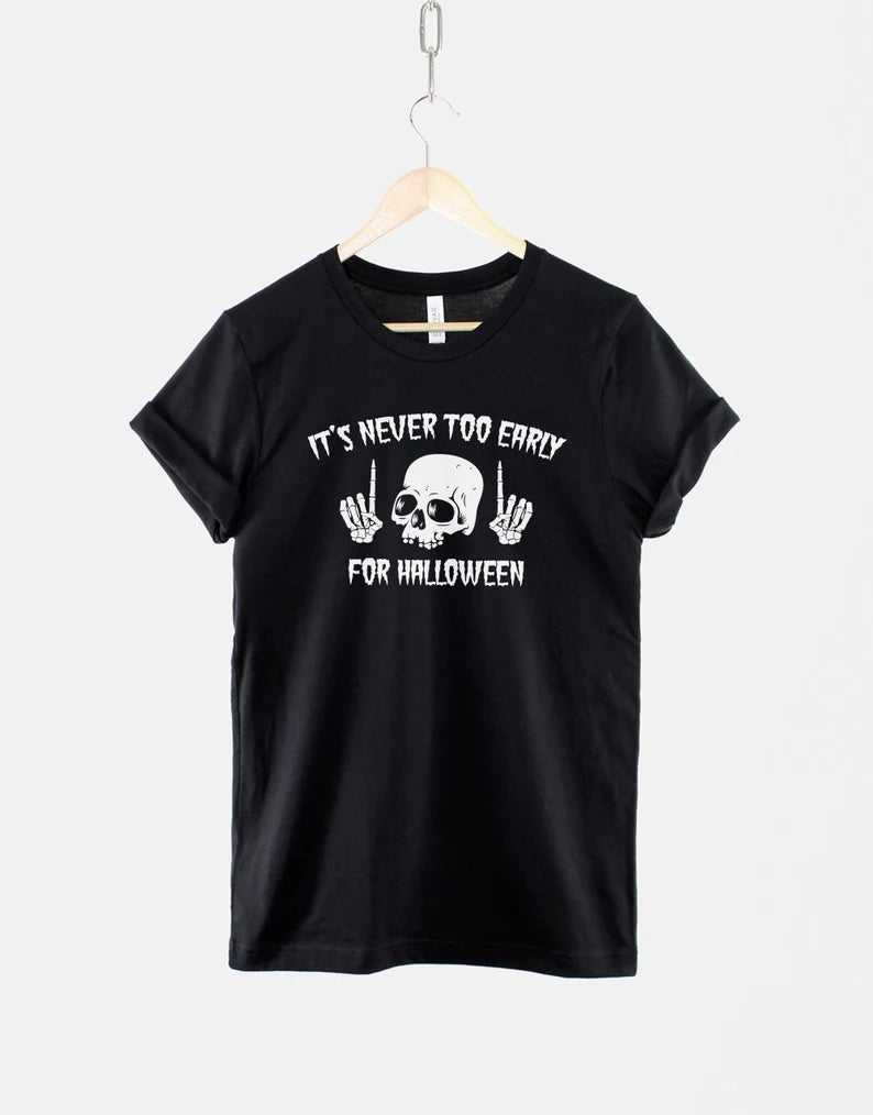 Skull Halloween T-Shirt: Gothic Style, Spooky Season Tee