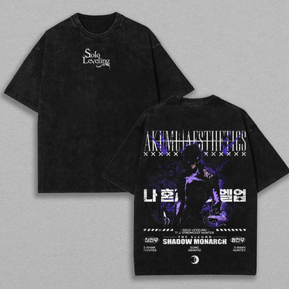 Statue of God T-Shirt - Sung Jin Woo Collection T-Shirt | Solo Leveling Anime Clothing | Washed Heavy Cotton Tee | Perfect Gift for Manga & Anime Fans | Gift for Him & Her